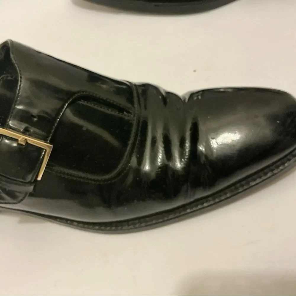 Gucci Black Leather Monk Strap Oxfords size 9 D